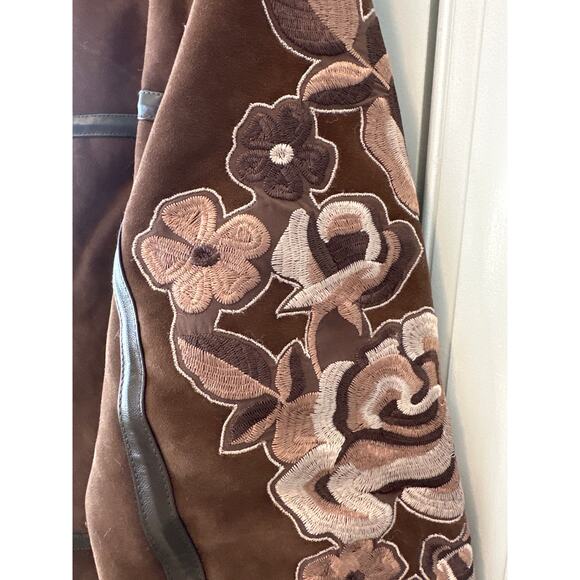 Free People NWT We The Free Andies Embroidered Vegan Leather Moto Jacket Size L - Picture 9 of 13